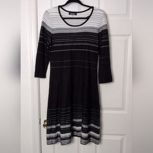 Nines west black and white dress|size M